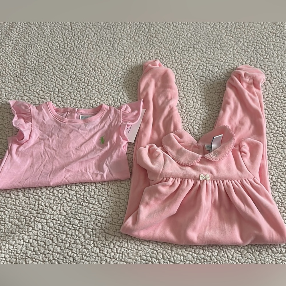 Bundle of Beautiful Pink Ralph Lauren Onesie and Top